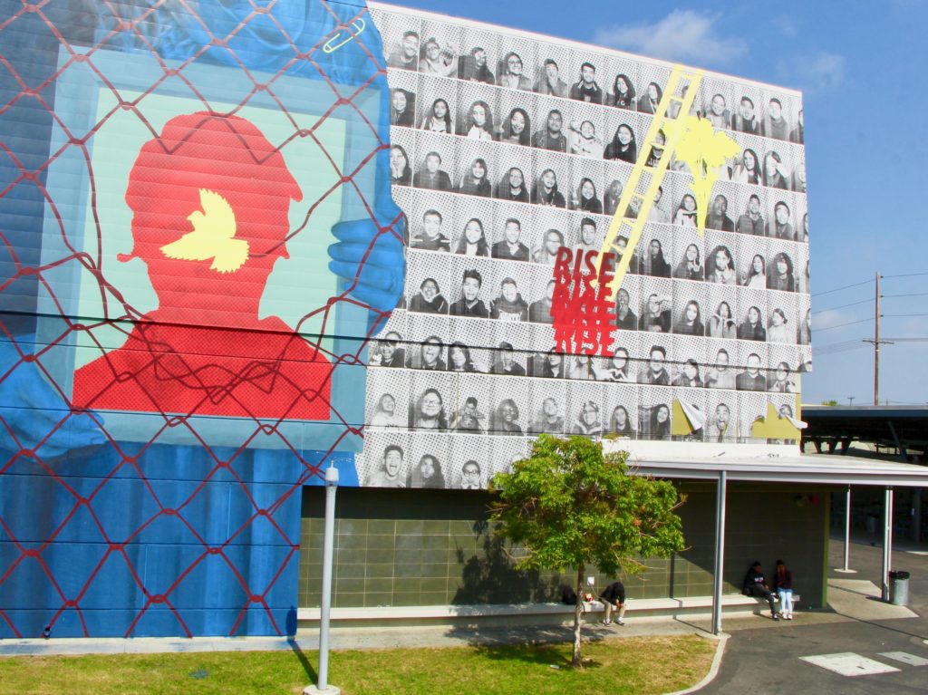 Art Around the Way: The Dr. Maya Angelou High School Mural Festival 39 rabi mural Jordan Riefe