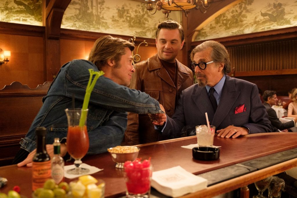 leonardo dicaprio brad pitt al pacino in columbia pictures once upon a timein hollywood shot at musso frank photo by andrew cooper copyright 2019 ctmg inc all rights reserved 899033