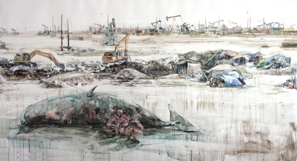 the nook gallery molly segal shoot out the sun excavators watercolor and gouache on paper 031116