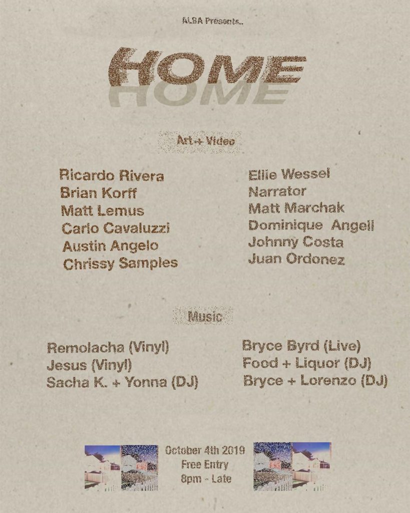 Event Pick: ALBA Collective Presents HOME 41 home verso 526668