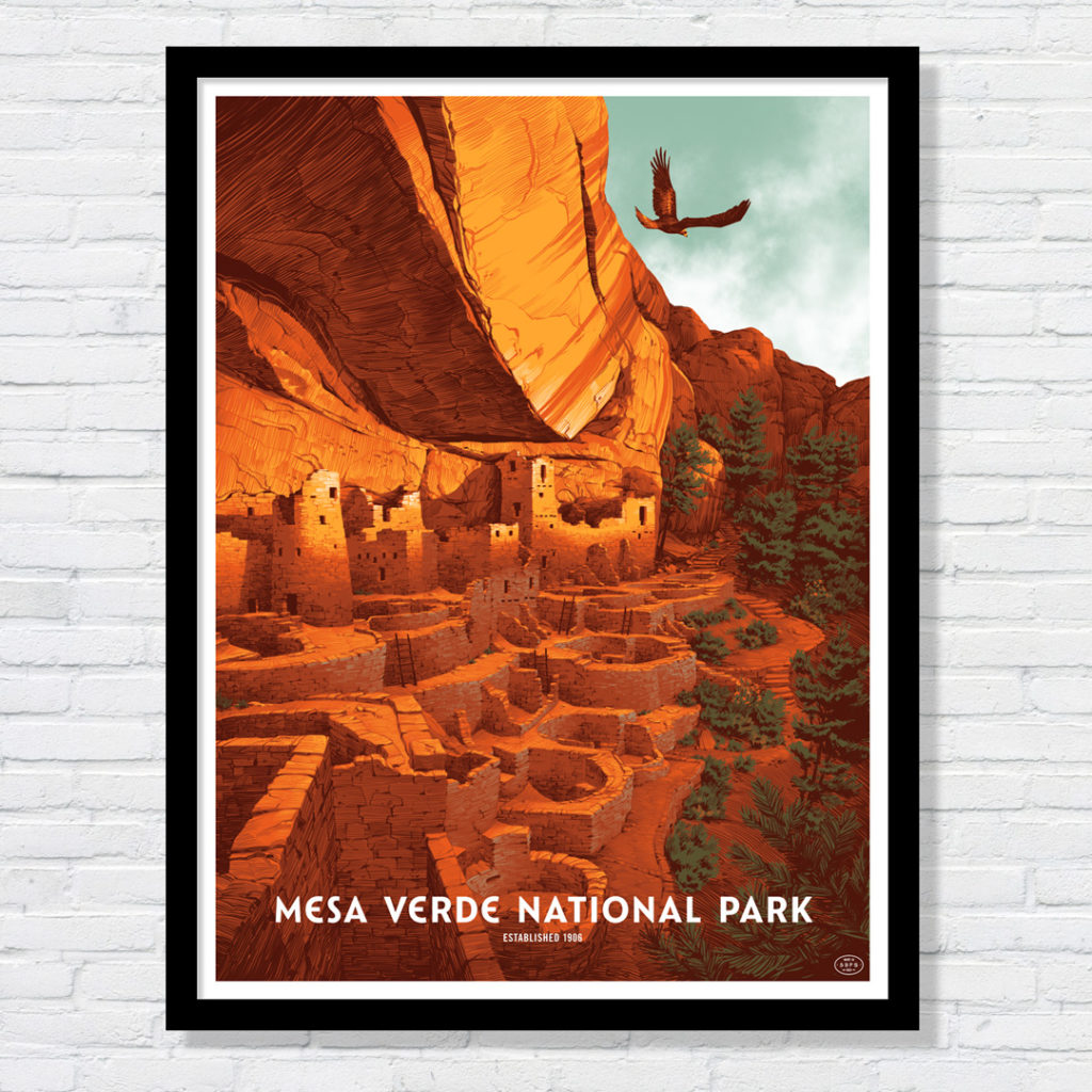 fifty nine parks print series mesa verde national park poster claire hummel ig 852208