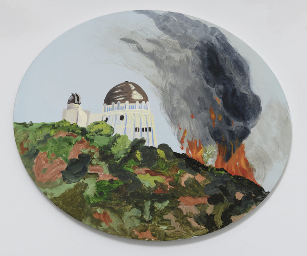 susan lizotte griffith observatory wildfire 25 x 29 oil on canvas 096620