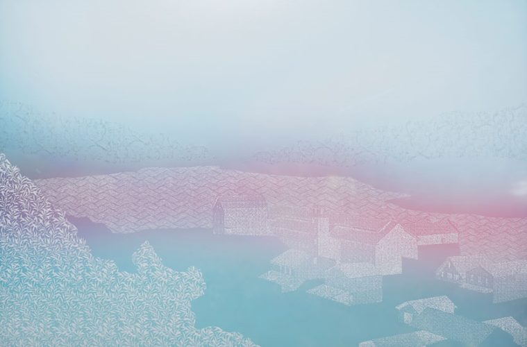 Art Pick: Christopher Russell Goes Chasing Waterfalls 38 christopher russell willamette falls 5 2019 pigment print scratched with razor scratched optium 36 x 54 unique 104854