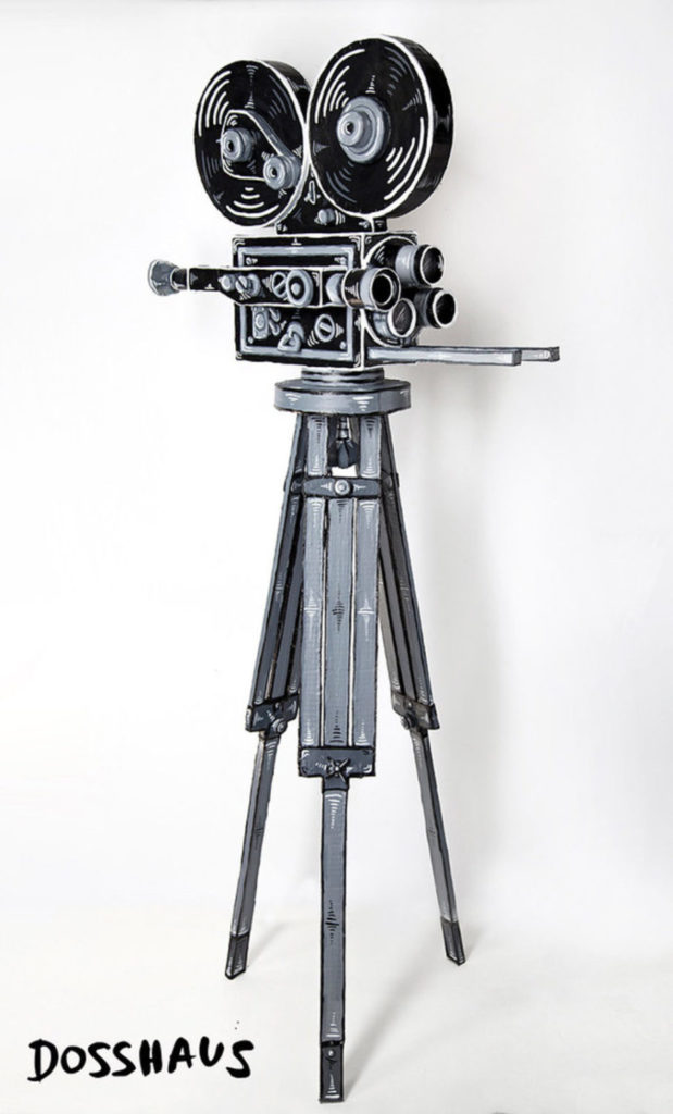 dosshaus film camera with tripod cardboard paper acrylic 6125 h x 2775 w x 22 d 572373