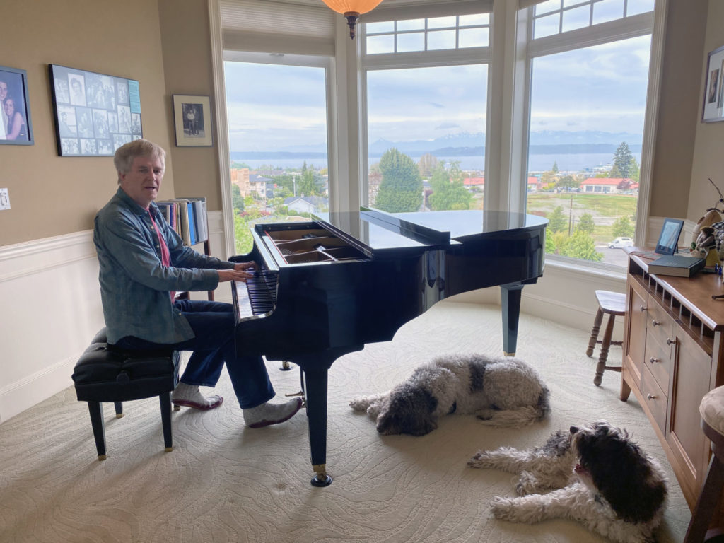 rick steves edmonds covid19 playing piano dogs
