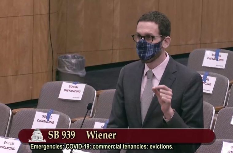 Proposed Bill to Halt Commercial Evictions, Allow Tenants to Break Leases, Moves Forward in State Senate 38 wiener sb939 screengrab