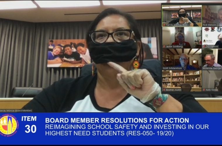LAUSD Board Votes Against Defunding School Police 38 screenshot la board meeting