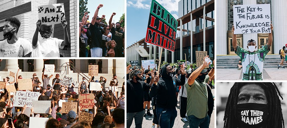Images from the Los Angeles Black Lives Matter protests following the murders of George Floyd Breonna Taylor Tony McDade and Ahmaud Arbery. Images by Rob Liggins in Hollywood