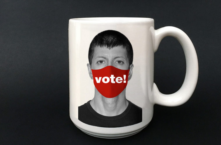 Meet an Artist Monday: Kulov 38 Self Portrait as a Mug Shot with Mask 2020