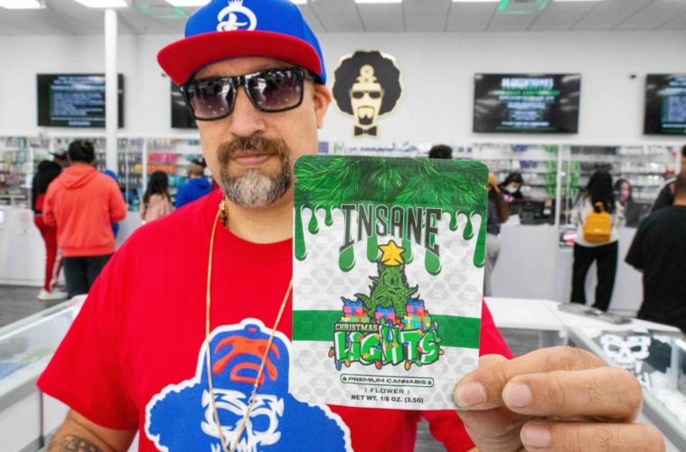 B Real with newest Insane strain Christmas Lights 1