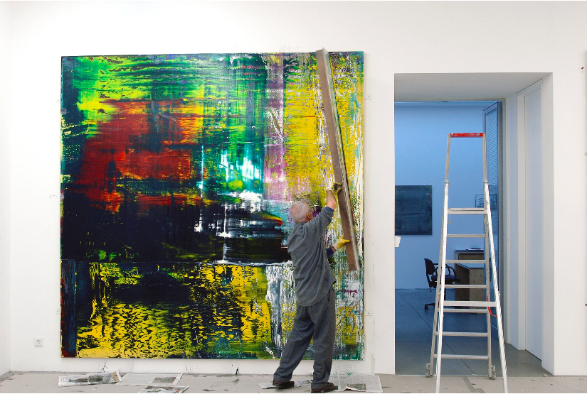 Gerhard Richter working on one of his Cage paintings Cologne Germany 2006 Artwork © Gerhard Richter 2020 05102020 Photo © Hubert Becker Courtesy Gagosian