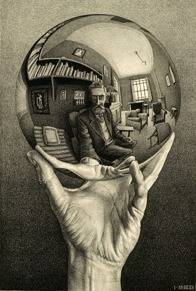 Hand with Mirror by M.C. Escher © The M.C. Escher Company B.V. Baarn – the Netherlands