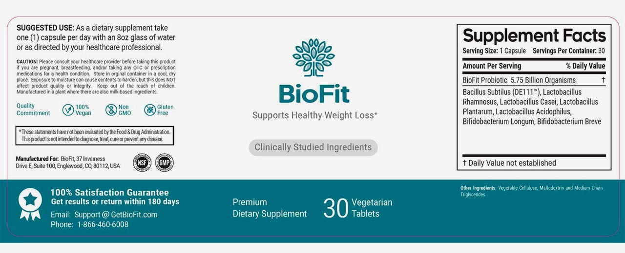 BioFit Supplement Facts