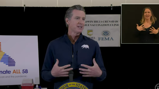 Gov. Newsom Receives Johnson & Johnson Vaccine In Los Angeles 38 newsom vaccinated la