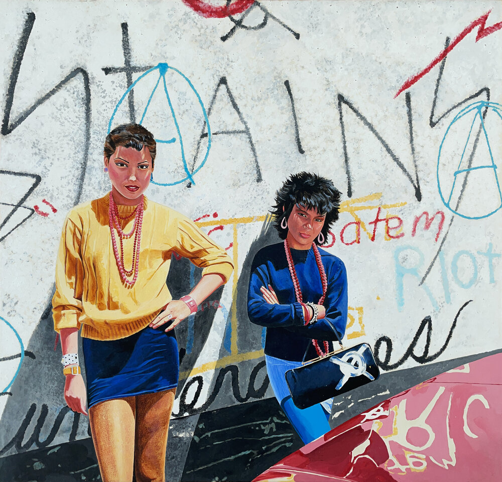NickTaggart Rochelle and Sandy 1980 acrylic on board mounted on panel 20.75 x 30 inches
