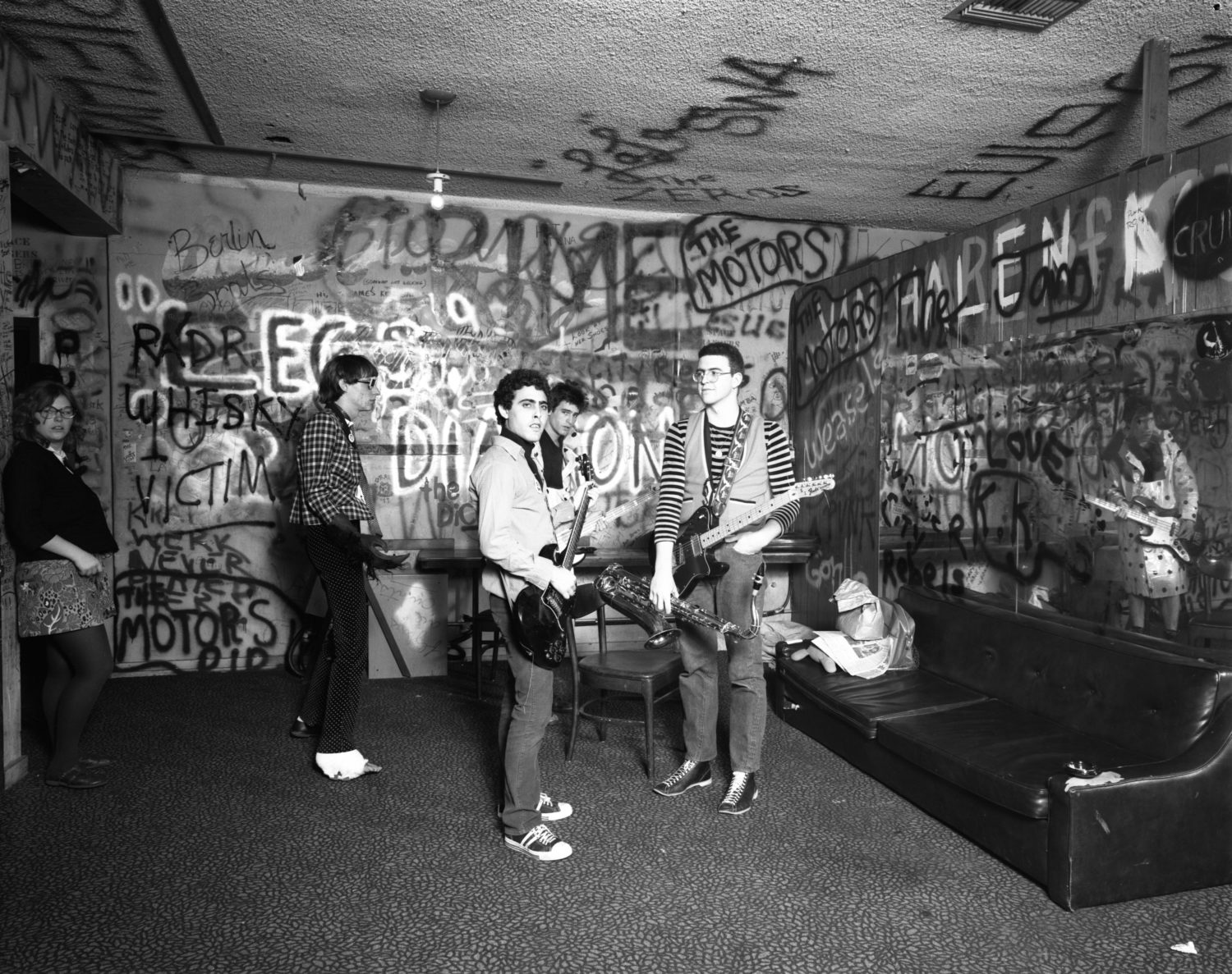 The Dickies backstage at the Whisky circa 1978. Photography by Jules Bates 2