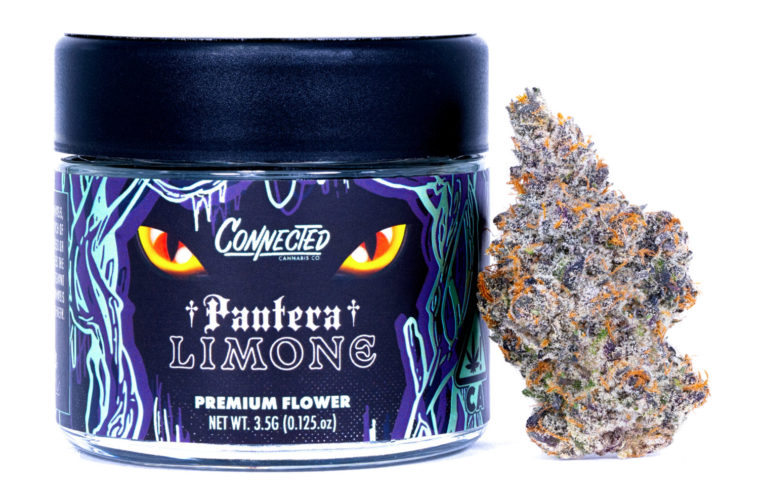 Connected Premiers New Strain Pantera Limone 38 Pantera Limone Nug with Jar Menu