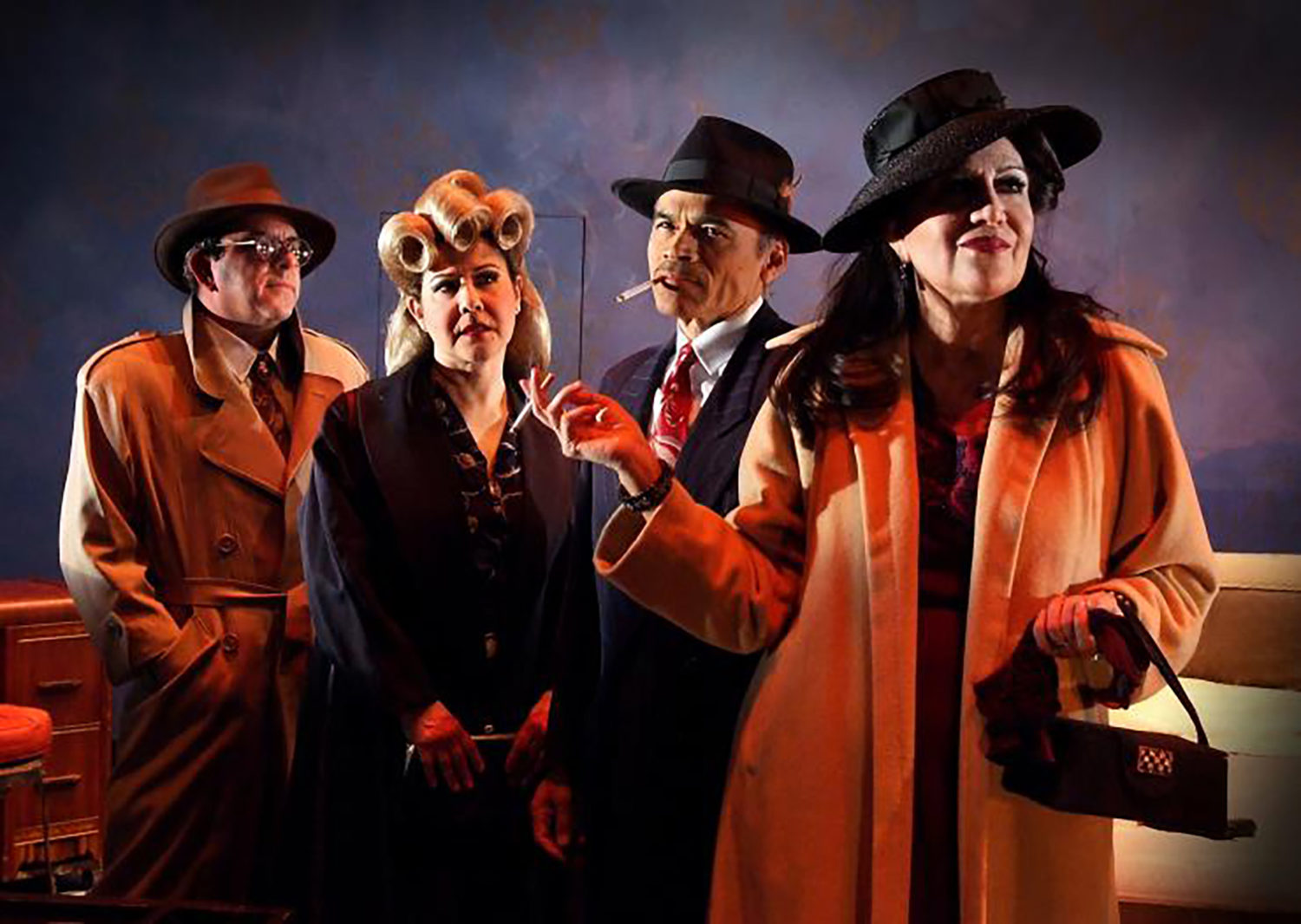 Geoffrey Rivas Lucy Rodriguez Sal Lopez and Evelina Fernández Photo courtesy of Latino Theater Company