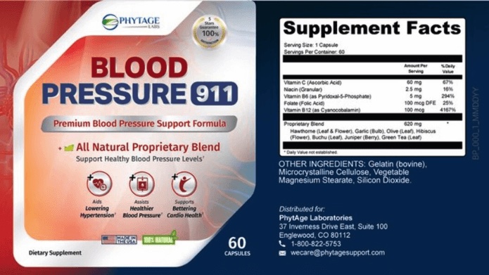 Blood Pressure 911 Ingredients