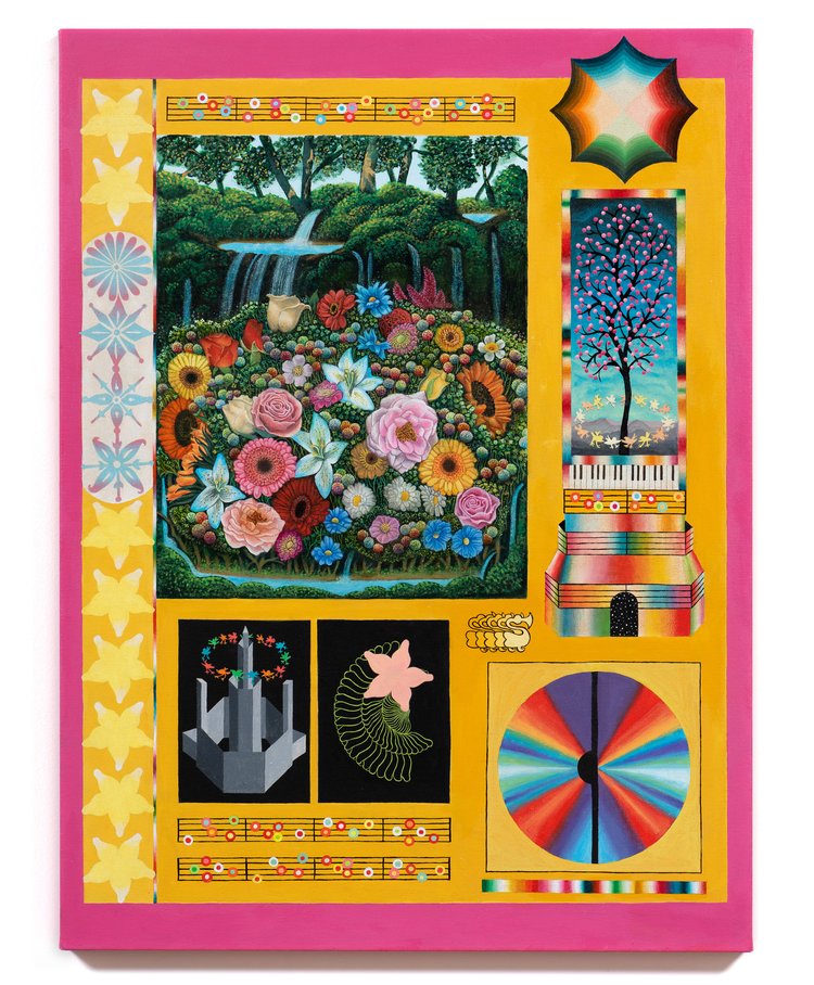 Moskowitz Bayse Benjamin Styer GIANT Garden Cassette at Unknown Library 2021 Acrylic on canvas 40 x 30 x 1 12 inches