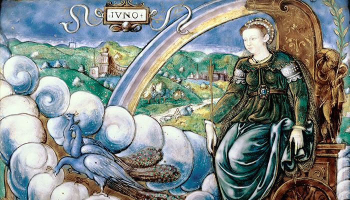 Getty Research Institute Allegory of Catherine de Medici as Juno Léonard Limosin 1573. The J. Paul Getty Museum