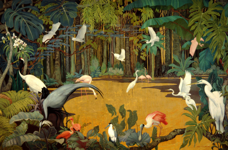 Come Fly With Me: Jesse Arms Botke at Laguna Art Museum 38 Jesse Arms Botke Untitled Mural From The East Wall part oil and gold leaf on canvas. The Irvine Museum Collection at UCI