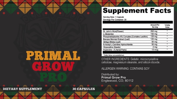 Primal Grow Pro Ingredients