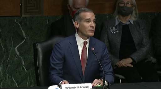 Senate Committee Confirms Garcetti Nomination For Ambassador To India 38 garcetti senate hearing 2