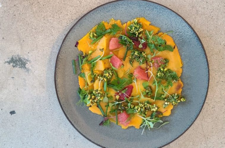 Recipe: Celebrate The Pistachio With Matthew Kenney’s Kabocha Carpaccio And Winter Citrus 38 Kabocha Carpaccio with Winter Citrus and Wonderful Pistachios Relish