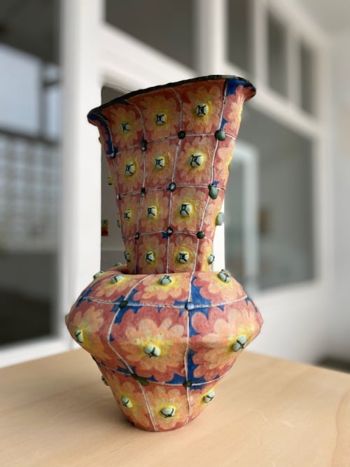 Michelle Seo Vase Flower 2021. Ceramic. 10 12 x 7 x 8 inches