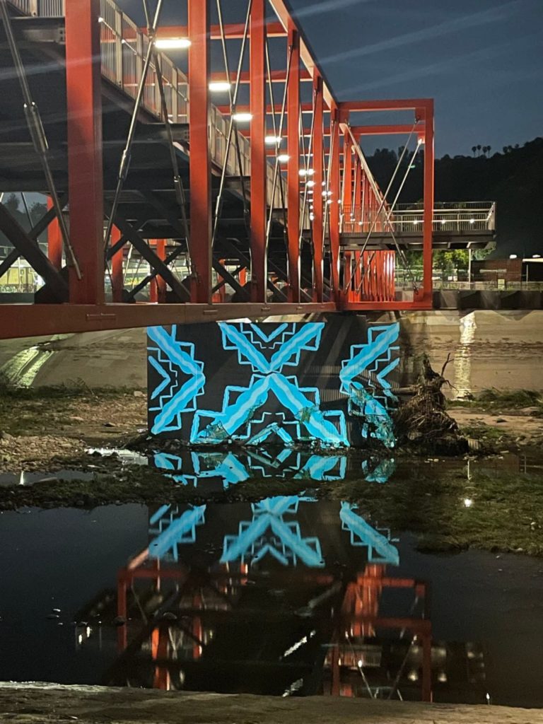 Taylor Yard Bridge light projections by Ryan Patrick Griffin