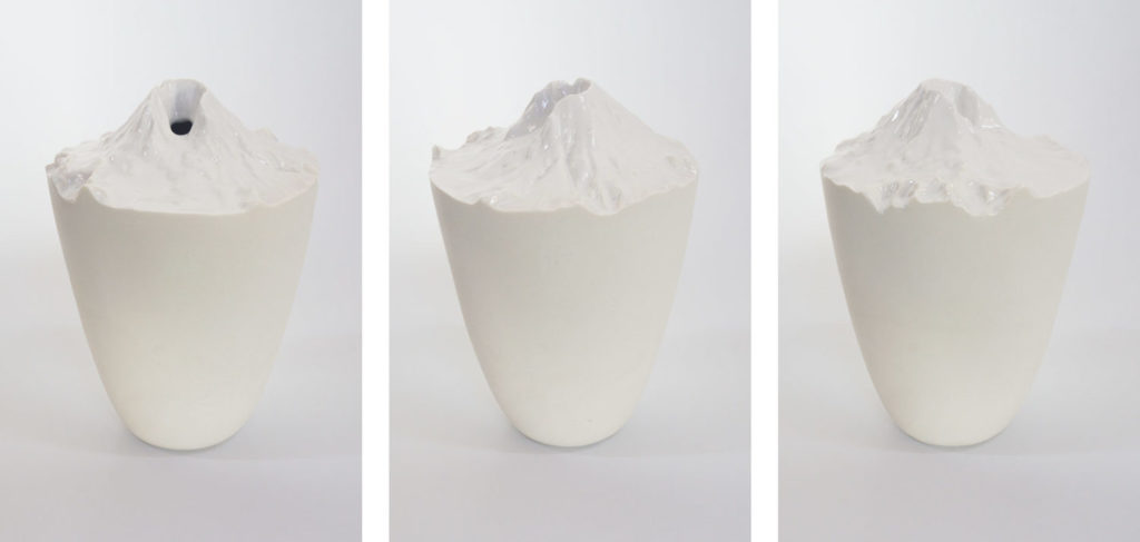 LA Louver Sean Higgins Second Talisman Vase Mount St. Helens 2022 glazed ceramic 10 x 7 in