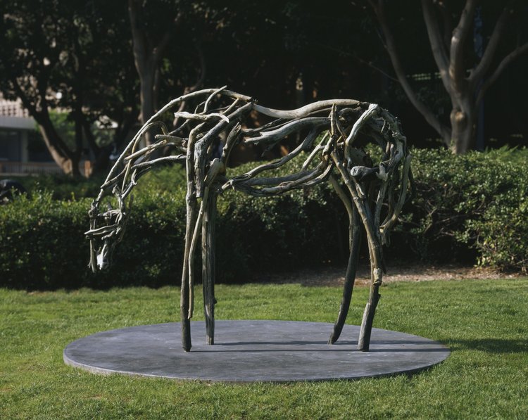 Deborah Butterfield. 22Pensive22 detail c. 1997. Bronze. Collection of the Franklin D. Murphy Sculpture Garden at UCLA.