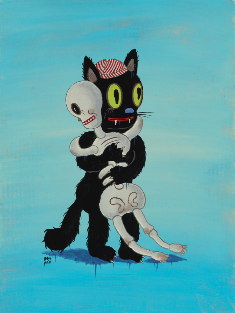 Gary Baseman Nine Lives 2022 Acrylic on canvas 24 x 18 in.