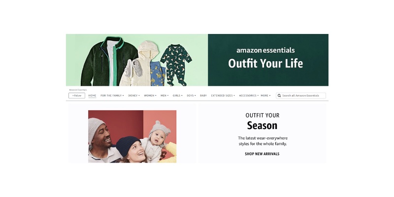 Amazon Essentials Landing Page