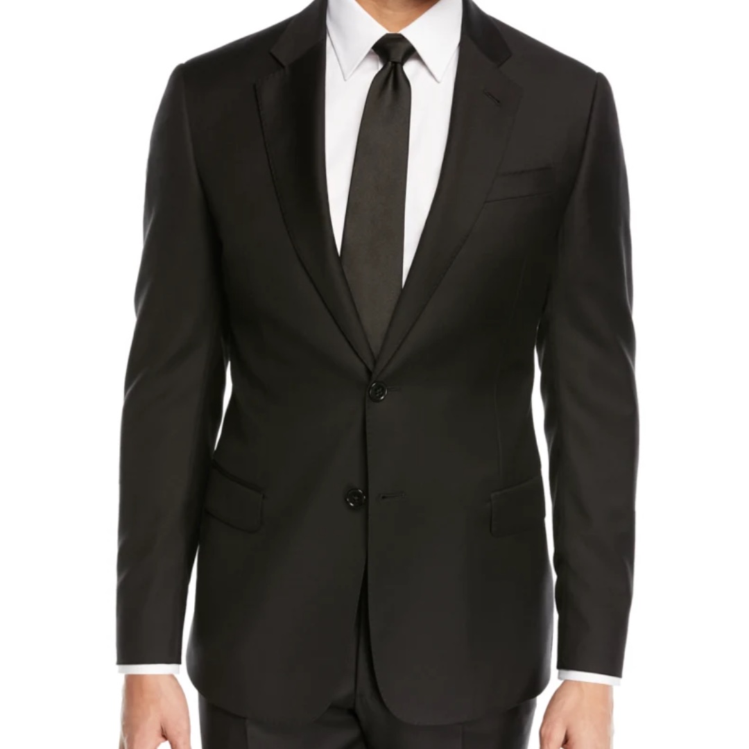 Emporio Armani Super 130s Wool Two Piece Suit Black