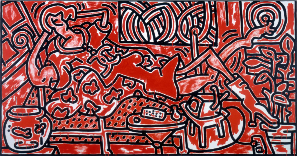 May Red Room by Keith Haring 1988 acrylic on canvas 96 x 179 in. The Broad