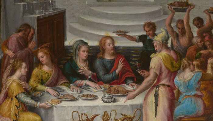 The Wedding Feast at Cana detail about 1580 Lavinia Fontana. Oil on copper. Getty Museum