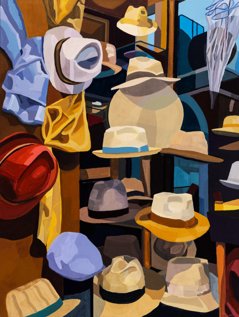 Bergamot Station Andy Burgess The Sicilian Hat Shop 2022 Oil on canvas 4822 x 3622