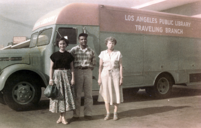 LAPL Library Bookmobile circa 1950. Institutional CollectionLos Angeles Public Library