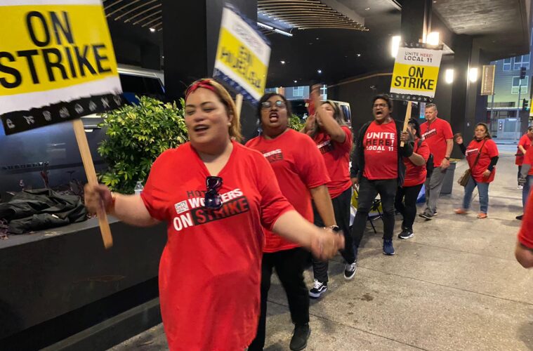 Los Angeles Hospitality Workers Initiate Strike 38 unite here 11 strike