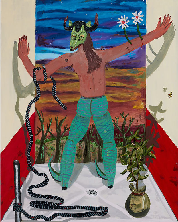 Hammer Museum Marcel Alcala Whats on the other side must be better than this 2022 Oil on canvas. 60 × 40 in. 152.4 × 101.6 cm. Courtesy the artist and Night Gallery Los Angeles. Photo Nik Massey.