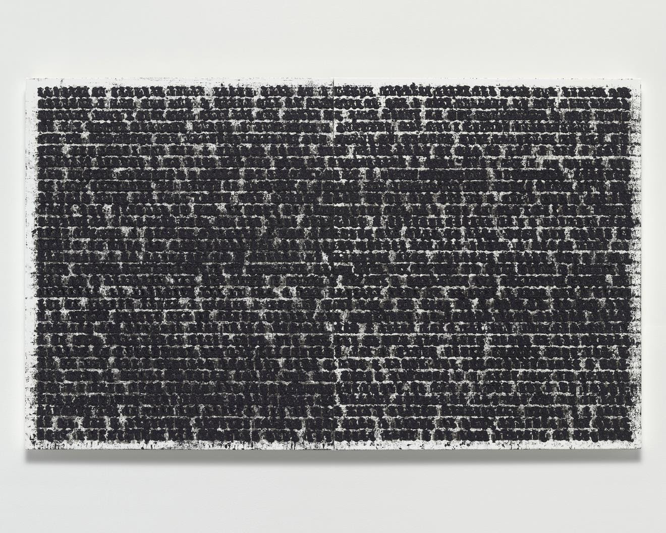 Regen Projects Glenn Ligon Redacted 4 2023. Oil stick and gesso on two canvases 47 x 39 in 119.4 x 99.1 cm each
