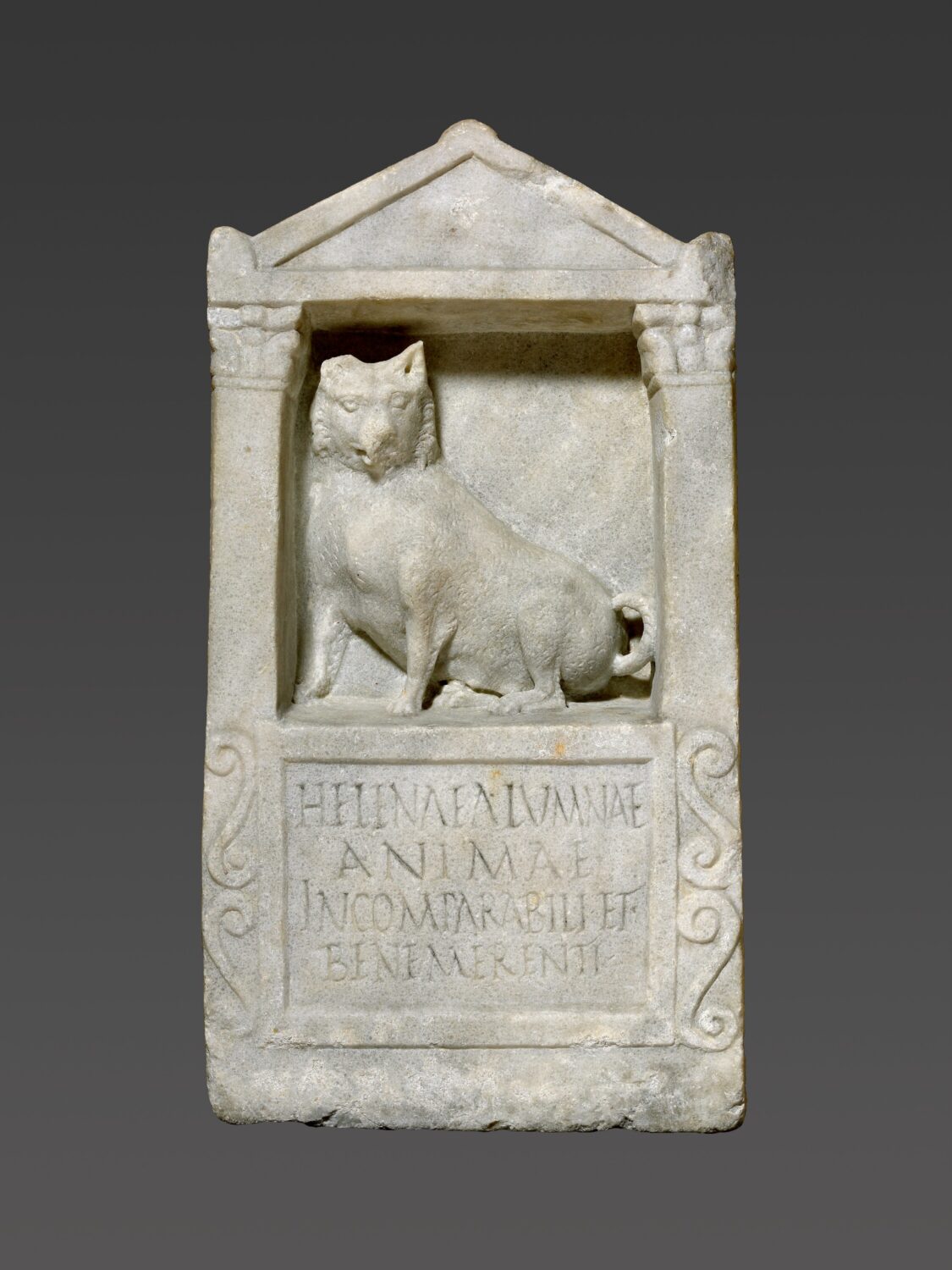 Unknown Roman Grave Stele For Helena A.D. 150–200 Marble Object 61 × 31.5 × 16 cm 24 × 12 3 8 × 6 5 16 in. The J. Paul Getty Museum Villa Collection