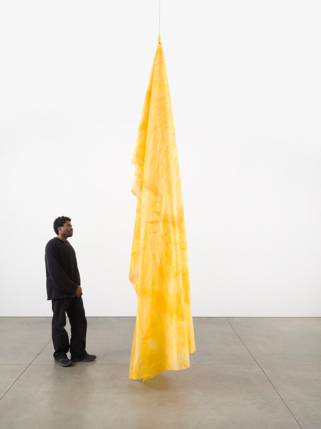 The Swing of Things: Arts Calendar January 11-17 45 David Kordansky Gallery Sam Gilliam Untitled 2018 acrylic on Cerex nylon installation dimensions variable approximate installation dimensions 152 x 32 x 32 inches
