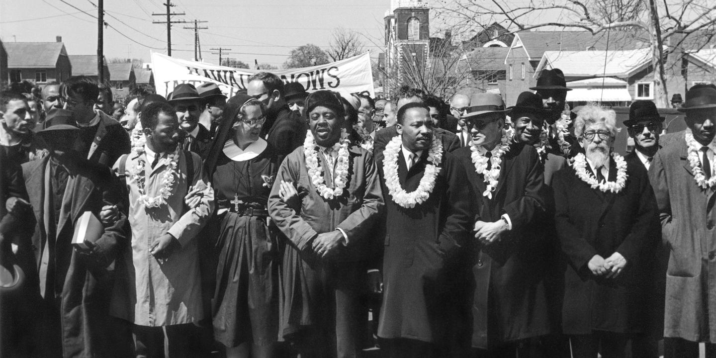 The Swing of Things: Arts Calendar January 11-17 52 Skirball L R John Lewis an unidentified nun Rev. Ralph Abernathy Rev. Martin Luther King Ralph Bunche and Rabbi Abraham Joshua Heschel. Selma Alabama ©1965 Matt Herron Courtesy CDEA