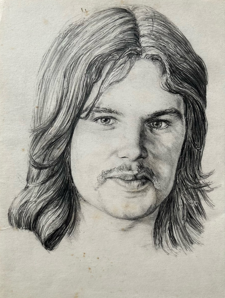 Gallucci Tull Nick Taggart Clive 1974 graphite on paper 11.5 x 8.25 inches