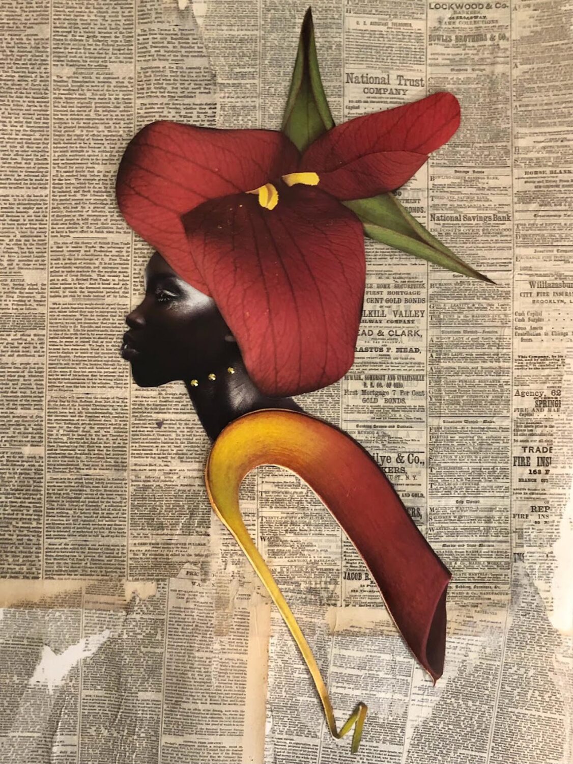Meet Afro-Surrealism Photocollagist Chelle Barbour 43 LADY IN RED TURBAN