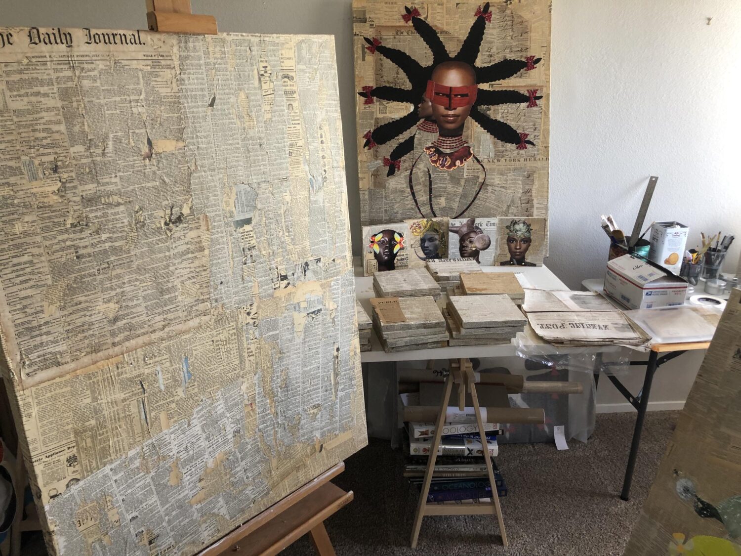 Meet Afro-Surrealism Photocollagist Chelle Barbour 47 studio auction day
