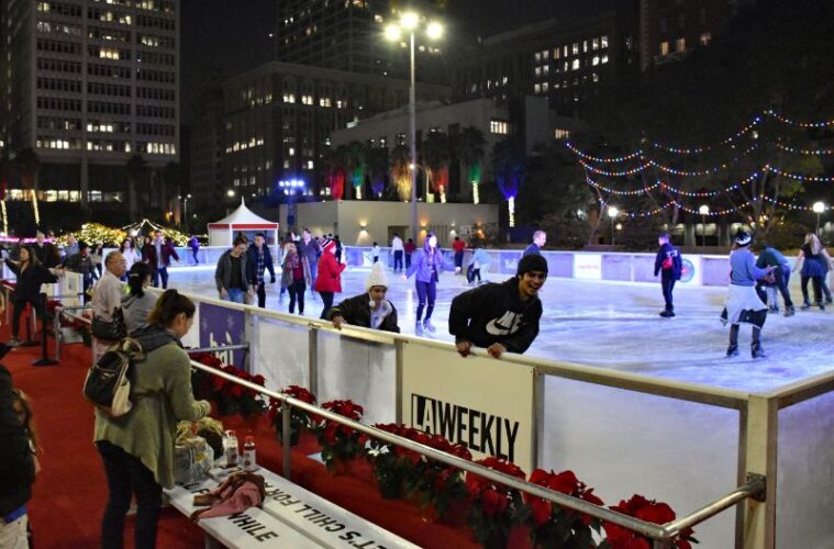 Pershing Square Holiday Ice Skating Rink Rink Night